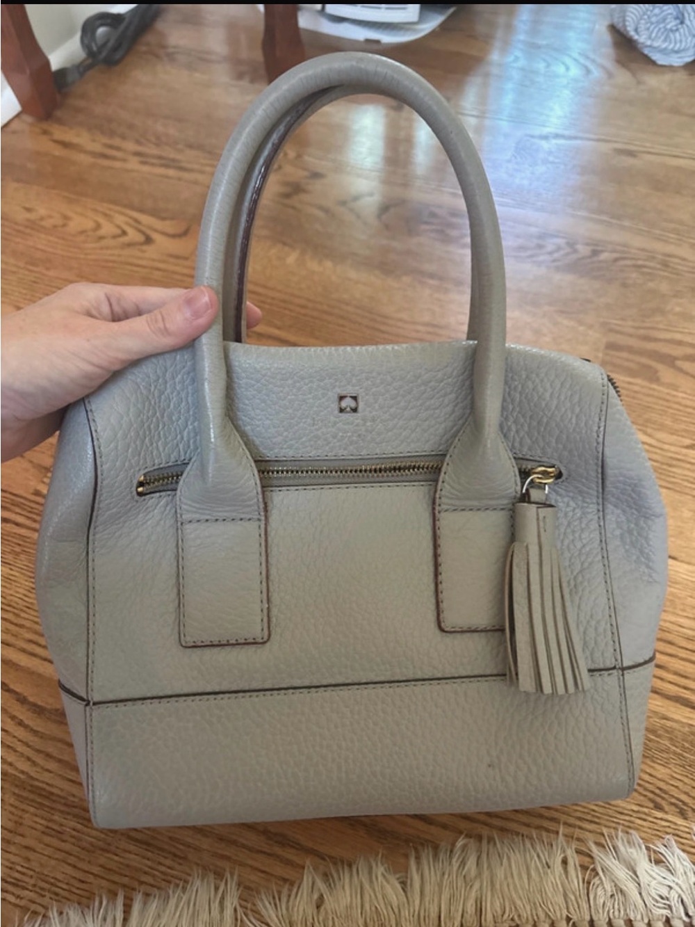 Kate Spade Southport Avenue Carmen Gray Pebbled leather satchel handbag